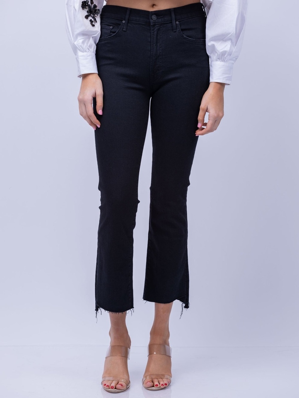 MOTHER Denim The Insider Crop Step Fray in Not Guilty